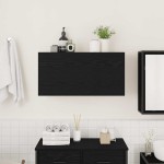 vidaXL Dulap de perete de baie, negru, 80x25x40 cm, lemn prelucrat vidaXL Dulap de perete de baie, negru, 80x25x40 cm, lemn prelucrat