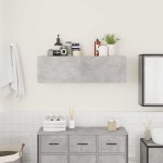 vidaXL Dulap perete baie, gri beton, 100x25x30 cm, lemn prelucrat vidaXL Dulap perete baie, gri beton, 100x25x30 cm, lemn prelucrat