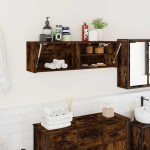 vidaXL Dulap perete baie, stejar fumuriu, 100x25x30 cm, lemn prelucrat vidaXL Dulap perete baie, stejar fumuriu, 100x25x30 cm, lemn prelucrat