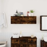 vidaXL Dulap perete baie, stejar fumuriu, 100x25x30 cm, lemn prelucrat vidaXL Dulap perete baie, stejar fumuriu, 100x25x30 cm, lemn prelucrat