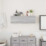 vidaXL Dulap perete baie, gri sonoma, 100x25x30 cm, lemn prelucrat vidaXL Dulap perete baie, gri sonoma, 100x25x30 cm, lemn prelucrat