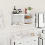 vidaXL Dulap de perete de baie, alb, 100x25x40 cm, lemn prelucrat vidaXL Dulap de perete de baie, alb, 100x25x40 cm, lemn prelucrat