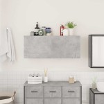 vidaXL Dulap perete baie, gri beton, 100x25x40 cm, lemn prelucrat vidaXL Dulap perete baie, gri beton, 100x25x40 cm, lemn prelucrat