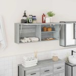 vidaXL Dulap perete baie, gri sonoma, 100x25x40 cm, lemn prelucrat vidaXL Dulap perete baie, gri sonoma, 100x25x40 cm, lemn prelucrat