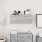 vidaXL Dulap perete baie, gri sonoma, 100x25x40 cm, lemn prelucrat vidaXL Dulap perete baie, gri sonoma, 100x25x40 cm, lemn prelucrat