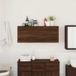 vidaXL Dulap perete de baie, stejar maro, 100x25x40 cm, lemn prelucrat