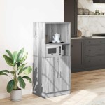 vidaXL Dulap de bucătărie, gri sonoma, 57x41,5x131,5 cm lemn prelucrat vidaXL Dulap de bucătărie, gri sonoma, 57x41,5x131,5 cm lemn prelucrat