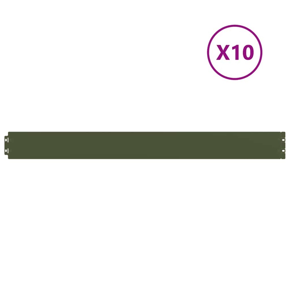 vidaXL Borduri de gazon 10 buc Verde olive Oțel laminat la rece