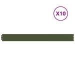 vidaXL Borduri de gazon 10 buc Verde olive Oțel laminat la rece vidaXL Borduri de gazon 10 buc Verde olive Oțel laminat la rece