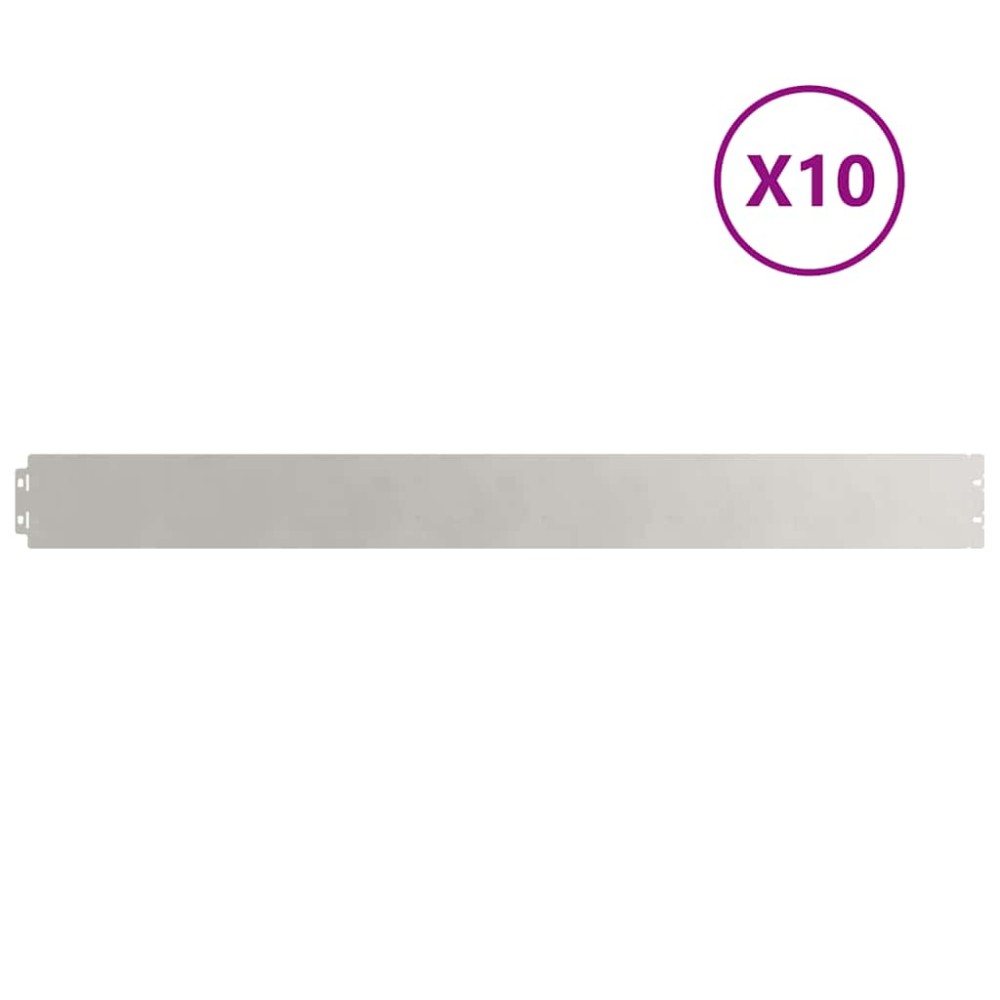 vidaXL Borduri de gazon 10 buc 10x103 cm Oțel inoxidabil
