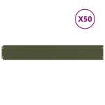 vidaXL Borduri de gazon 50 buc Verde olive Oțel laminat la rece