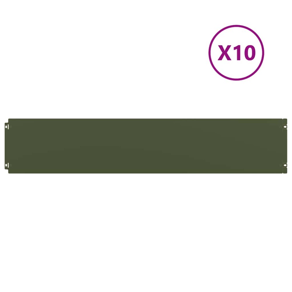 vidaXL Borduri de gazon 10 buc Verde olive Oțel laminat la rece