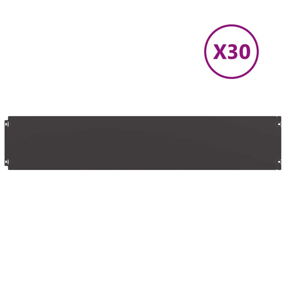 vidaXL Borduri de gazon 30 buc Negru 20x103 cm Oțel laminat la rece