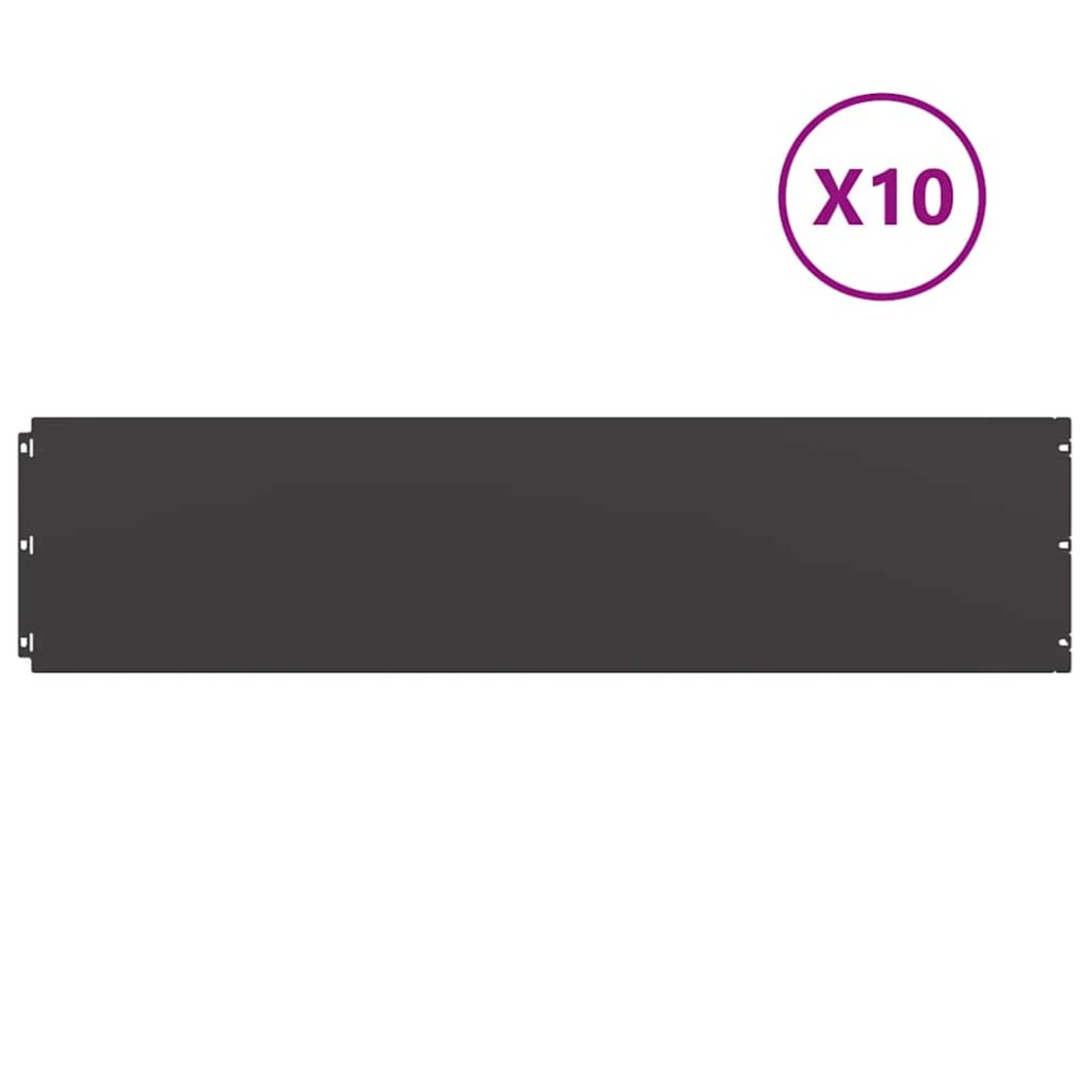 vidaXL Borduri de gazon 10 buc Negru 25x103 cm Oțel laminat la rece