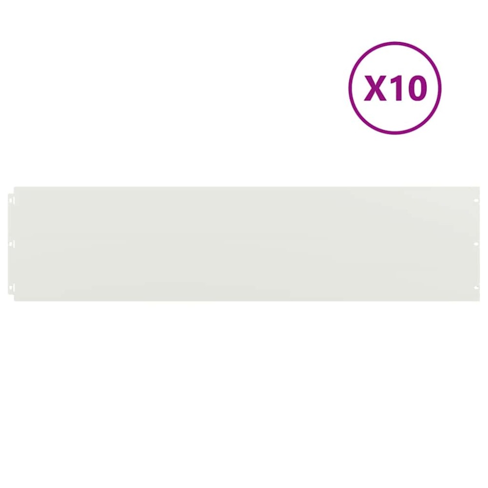 vidaXL Borduri de gazon 10 buc Alb 25x103 cm Oțel laminat la rece