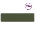 vidaXL Borduri de gazon 20 buc verde măsline oțel laminat la rece vidaXL Borduri de gazon 20 buc verde măsline oțel laminat la rece