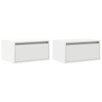 vidaXL Noptiere montate pe perete cu lumini LED, 2 buc., alb vidaXL Noptiere montate pe perete cu lumini LED, 2 buc., alb