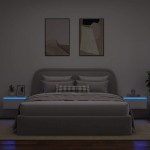 vidaXL Noptiere montate pe perete cu lumini LED, 2 buc., alb vidaXL Noptiere montate pe perete cu lumini LED, 2 buc., alb