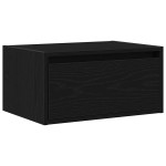 vidaXL Noptiera montata pe perete cu lumini LED Stejar negru