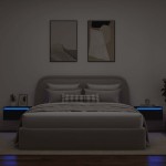 vidaXL Noptiere montate pe perete cu lumini LED 2 buc Stejar negru vidaXL Noptiere montate pe perete cu lumini LED 2 buc Stejar negru