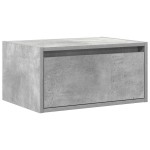 vidaXL Noptieră montată pe perete cu lumini LED, gri beton vidaXL Noptieră montată pe perete cu lumini LED, gri beton