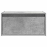 vidaXL Noptieră montată pe perete cu lumini LED, gri beton vidaXL Noptieră montată pe perete cu lumini LED, gri beton