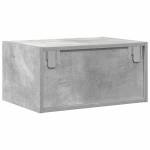 vidaXL Noptieră montată pe perete cu lumini LED, gri beton vidaXL Noptieră montată pe perete cu lumini LED, gri beton