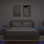 vidaXL Noptiere montate pe perete cu lumini LED, 2 buc., gri beton vidaXL Noptiere montate pe perete cu lumini LED, 2 buc., gri beton