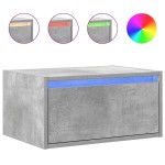 vidaXL Noptiere montate pe perete cu lumini LED, 2 buc., gri beton vidaXL Noptiere montate pe perete cu lumini LED, 2 buc., gri beton