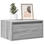 vidaXL Noptieră montată pe perete cu lumini LED, sonoma gri vidaXL Noptieră montată pe perete cu lumini LED, sonoma gri