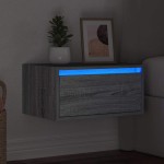 vidaXL Noptieră montată pe perete cu lumini LED, sonoma gri vidaXL Noptieră montată pe perete cu lumini LED, sonoma gri