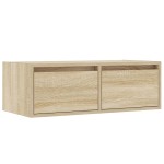 vidaXL Comodă TV cu lumini LED, stejar sonoma, 75x35,5x25 cm