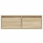 vidaXL Comodă TV cu lumini LED, stejar sonoma, 75x35,5x25 cm
