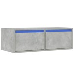 vidaXL Comodă TV cu lumini LED, gri beton, 75x35,5x25 cm vidaXL Comodă TV cu lumini LED, gri beton, 75x35,5x25 cm