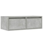 vidaXL Comodă TV cu lumini LED, gri beton, 75x35,5x25 cm vidaXL Comodă TV cu lumini LED, gri beton, 75x35,5x25 cm