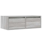 vidaXL Comodă TV cu lumini LED, gri sonoma, 75x35,5x25 cm