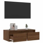 vidaXL Comodă TV cu lumini LED, stejar maro, 75x35,5x25 cm vidaXL Comodă TV cu lumini LED, stejar maro, 75x35,5x25 cm