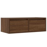 vidaXL Comodă TV cu lumini LED, stejar maro, 75x35,5x25 cm vidaXL Comodă TV cu lumini LED, stejar maro, 75x35,5x25 cm