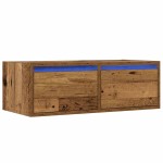 vidaXL Comodă TV cu lumini LED, lemn vechi, 75x35,5x25 cm vidaXL Comodă TV cu lumini LED, lemn vechi, 75x35,5x25 cm
