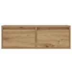vidaXL Comodă TV cu lumini LED, stejar artizanal, 75x35,5x25 cm