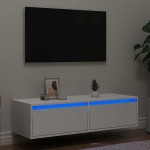vidaXL Dulap TV cu lumini LED alb 100X35,5x25 cm vidaXL Dulap TV cu lumini LED alb 100X35,5x25 cm
