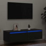 vidaXL Dulap TV cu lumini LED Stejar negru 100X35,5x25 cm vidaXL Dulap TV cu lumini LED Stejar negru 100X35,5x25 cm