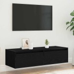 vidaXL Dulap TV cu lumini LED Stejar negru 100X35,5x25 cm vidaXL Dulap TV cu lumini LED Stejar negru 100X35,5x25 cm