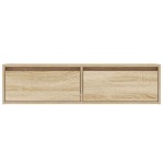 vidaXL Comodă TV cu lumini LED, stejar sonoma, 100X35,5x25 cm