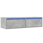 vidaXL Comodă TV cu lumini LED, gri beton, 100X35,5x25 cm vidaXL Comodă TV cu lumini LED, gri beton, 100X35,5x25 cm