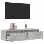 vidaXL Comodă TV cu lumini LED, gri beton, 100X35,5x25 cm vidaXL Comodă TV cu lumini LED, gri beton, 100X35,5x25 cm
