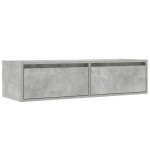 vidaXL Comodă TV cu lumini LED, gri beton, 100X35,5x25 cm vidaXL Comodă TV cu lumini LED, gri beton, 100X35,5x25 cm