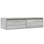 vidaXL Comodă TV cu lumini LED, gri sonoma, 100X35,5x25 cm vidaXL Comodă TV cu lumini LED, gri sonoma, 100X35,5x25 cm