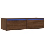 vidaXL Comodă TV cu lumini LED, stejar maro, 100X35,5x25 cm