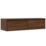 vidaXL Comodă TV cu lumini LED, stejar maro, 100X35,5x25 cm